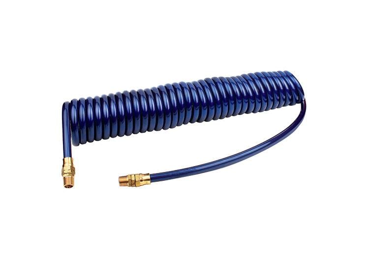 Polyurethane Coiled Air Hose Assembly - 3/8" ID x 25'
