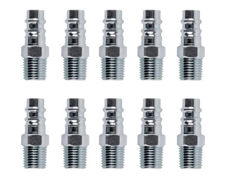 1/4" Quick Disconnect High Flow Plug - 1/4" MNPT (10 Pack)