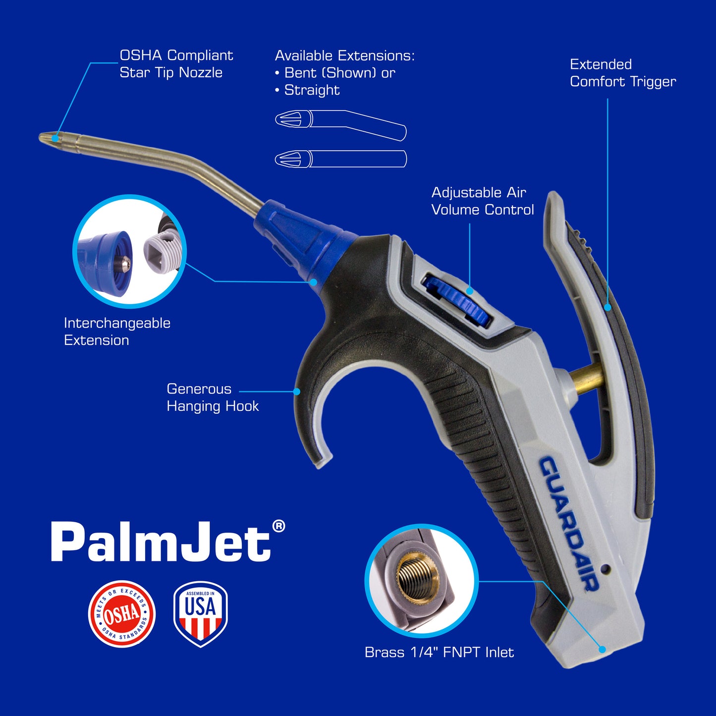 PalmJet GA44 Safety Air Gun Bent - Spec