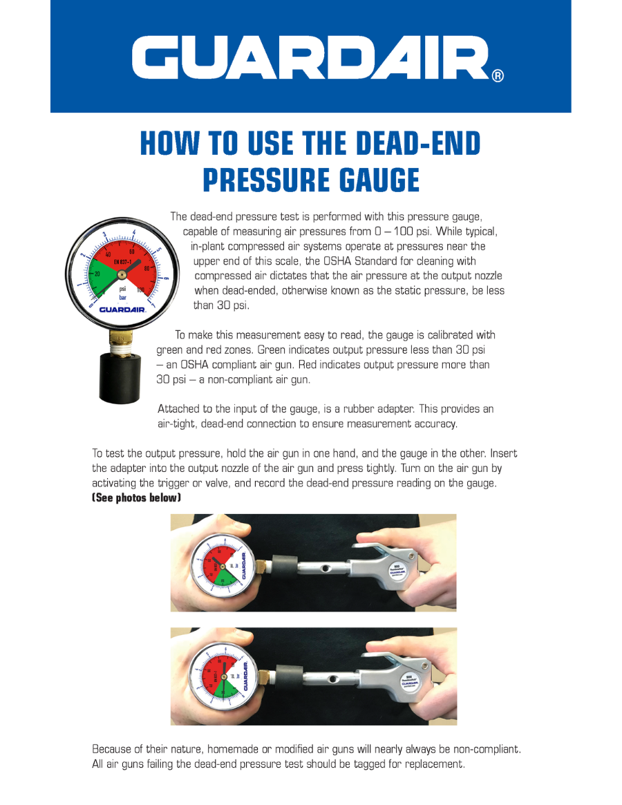 How to Use the Dead-End Pressure Gauge