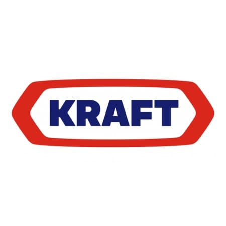 Kraft logo with red border and blue text on a white background