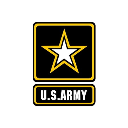 U.S. Army logo with a yellow star on a black background