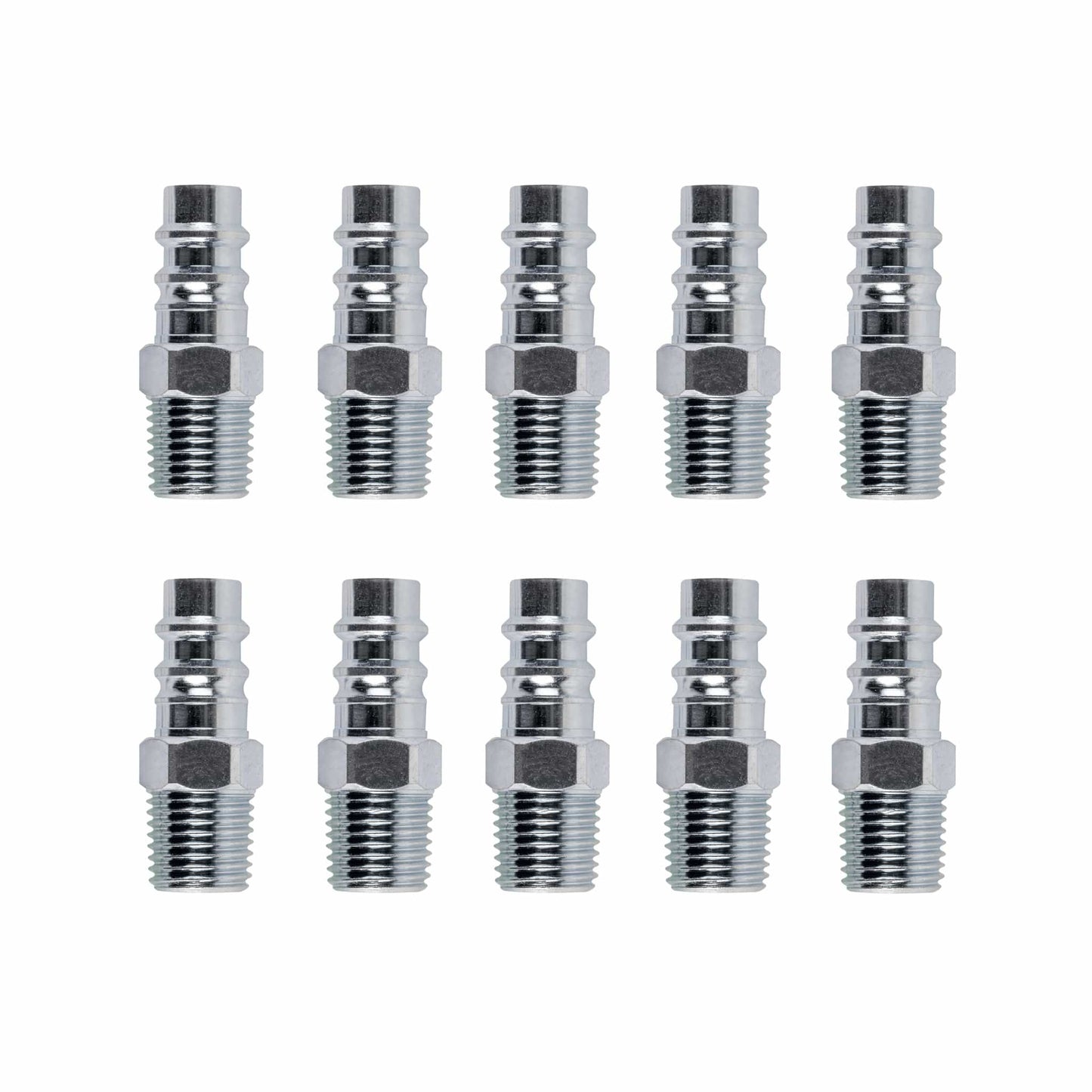 1/4" Quick Disconnect High Flow Plug - 1/4" MNPT (10 Pack) (P14H14M10)
