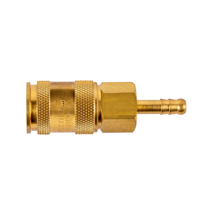 1/4" Quick Disconnect Universal Brass Coupler - 1/4" Hose Barb (C14U14B)