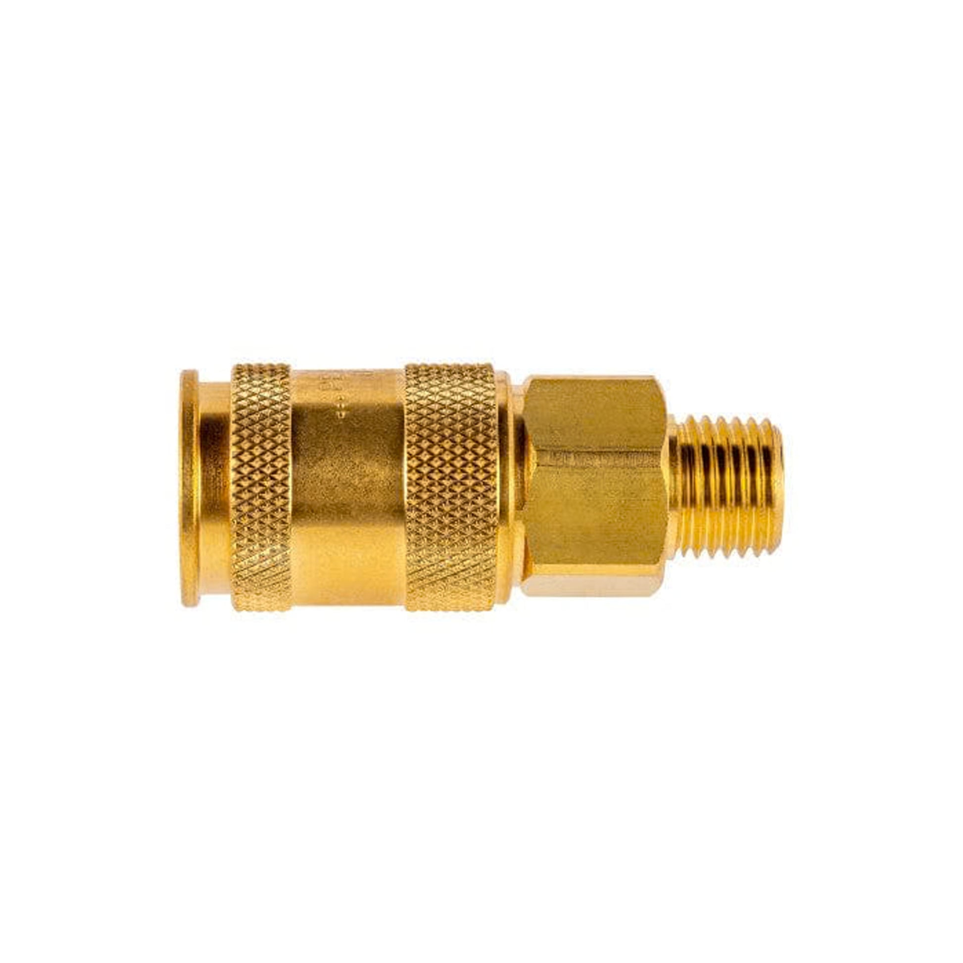 1/4" Quick Disconnect Universal Brass Coupler - 1/4" MNPT (C14U14M)