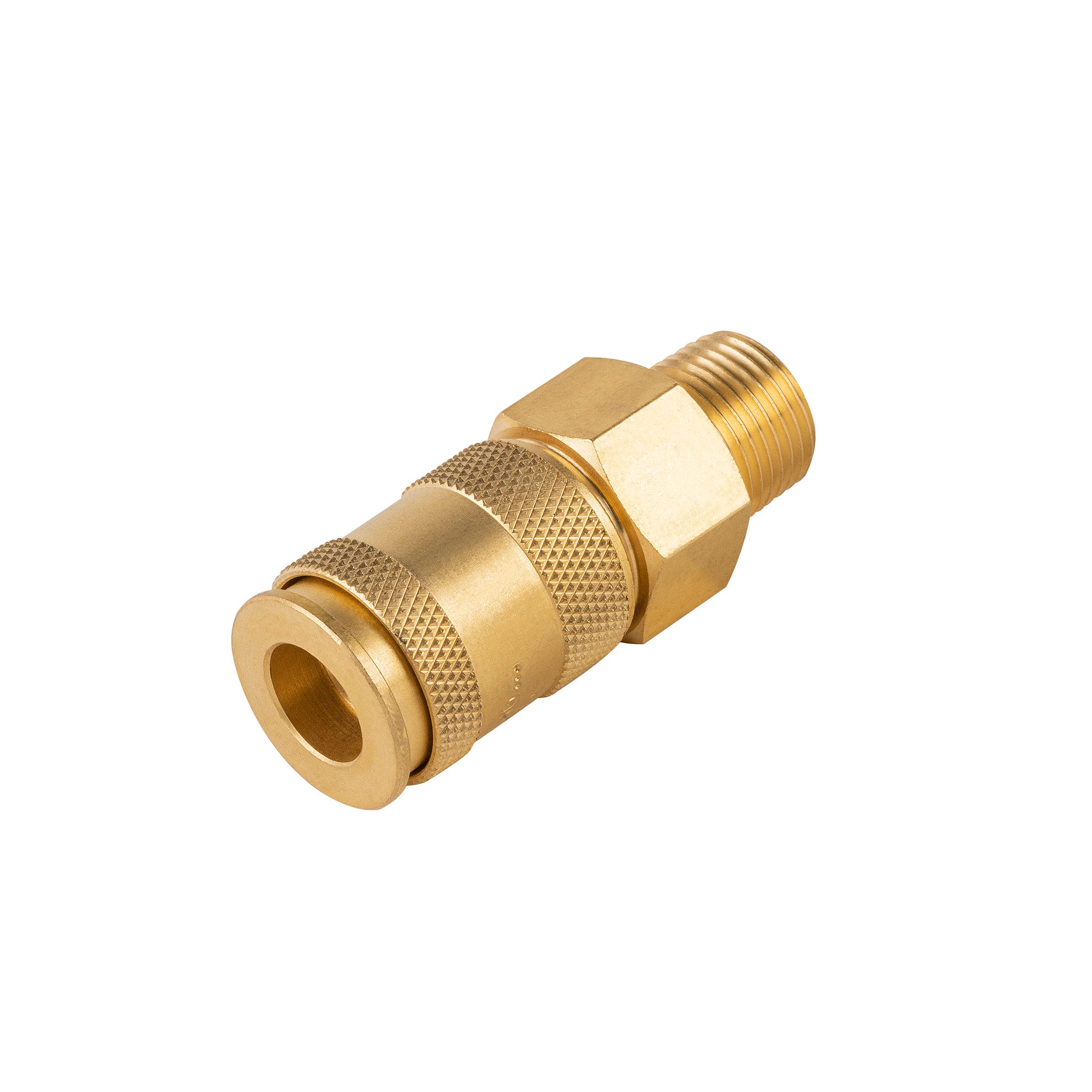 1/4" Quick Disconnect Universal Brass Coupler - 3/8" MNPT (C14U38M)