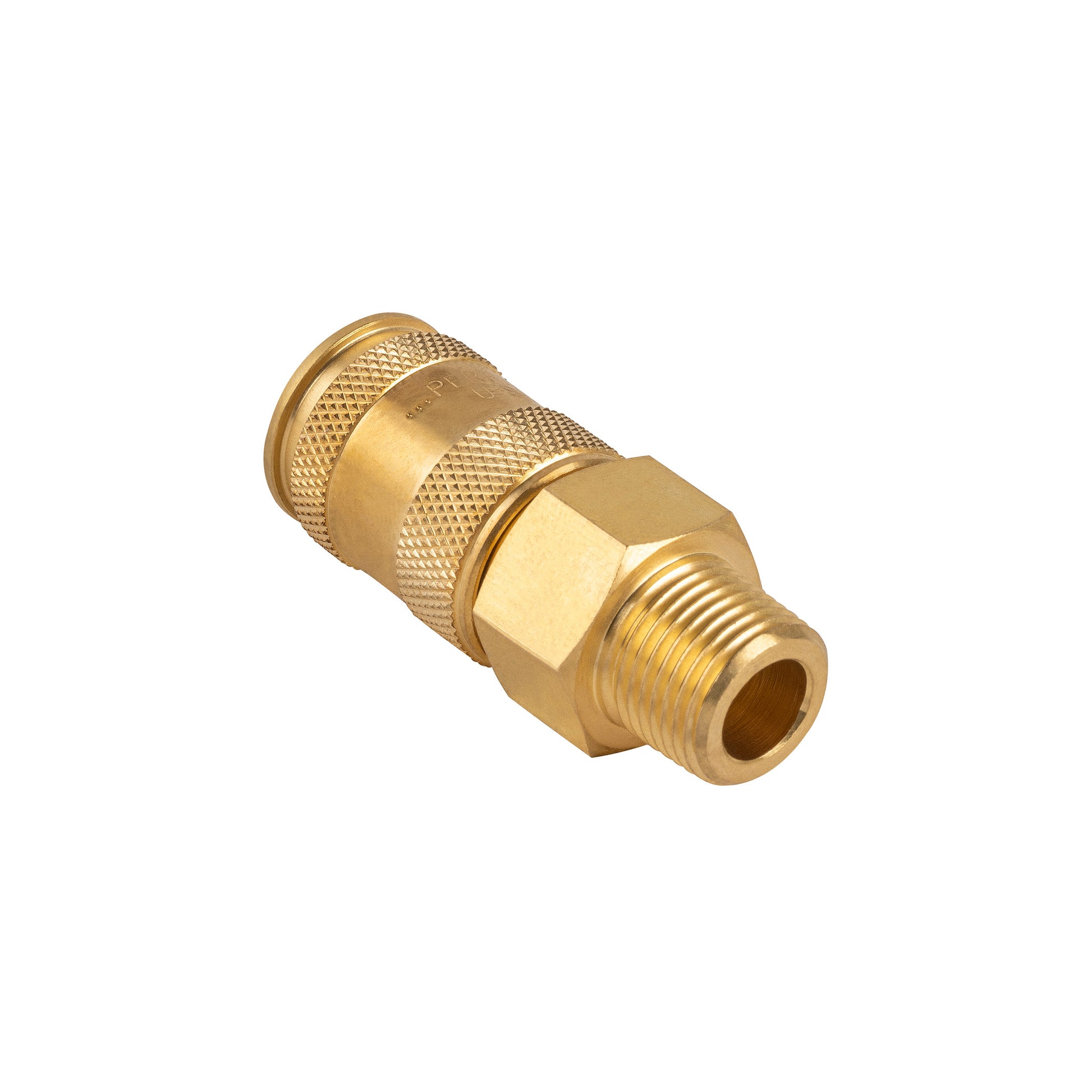 1/4" Quick Disconnect Universal Brass Coupler - 3/8" MNPT (C14U38M)