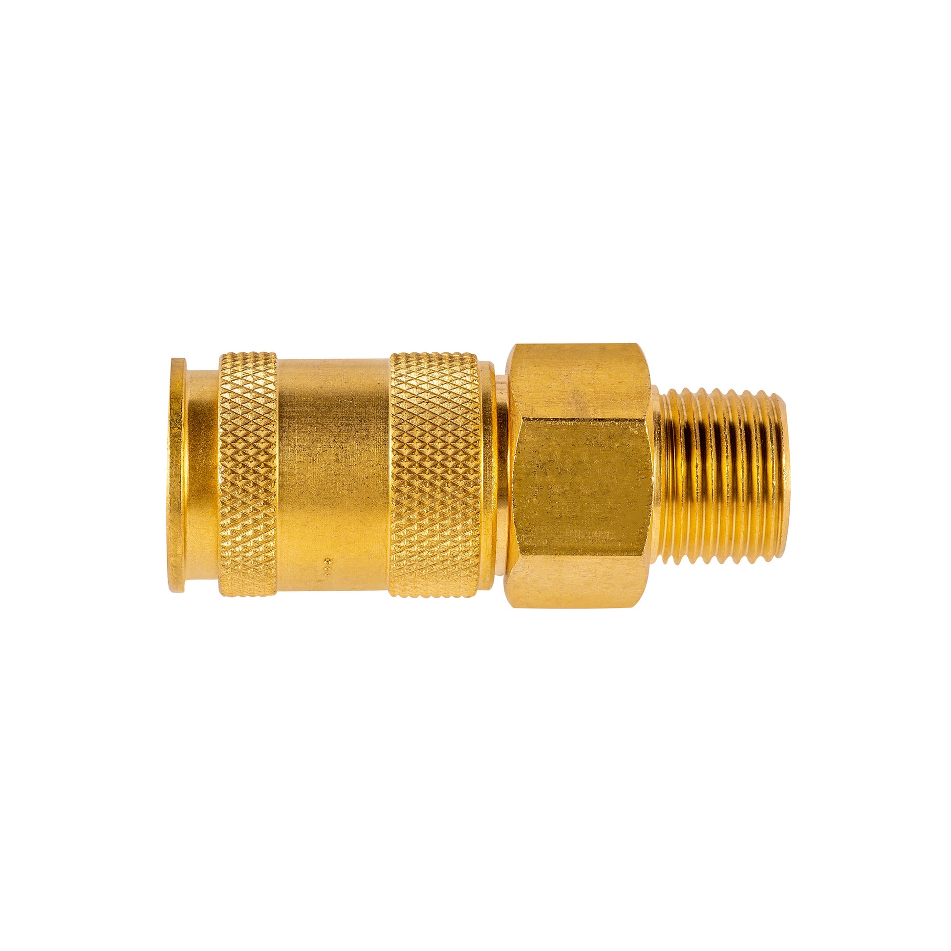 1/4" Quick Disconnect Universal Brass Coupler - 3/8" MNPT (C14U38M)