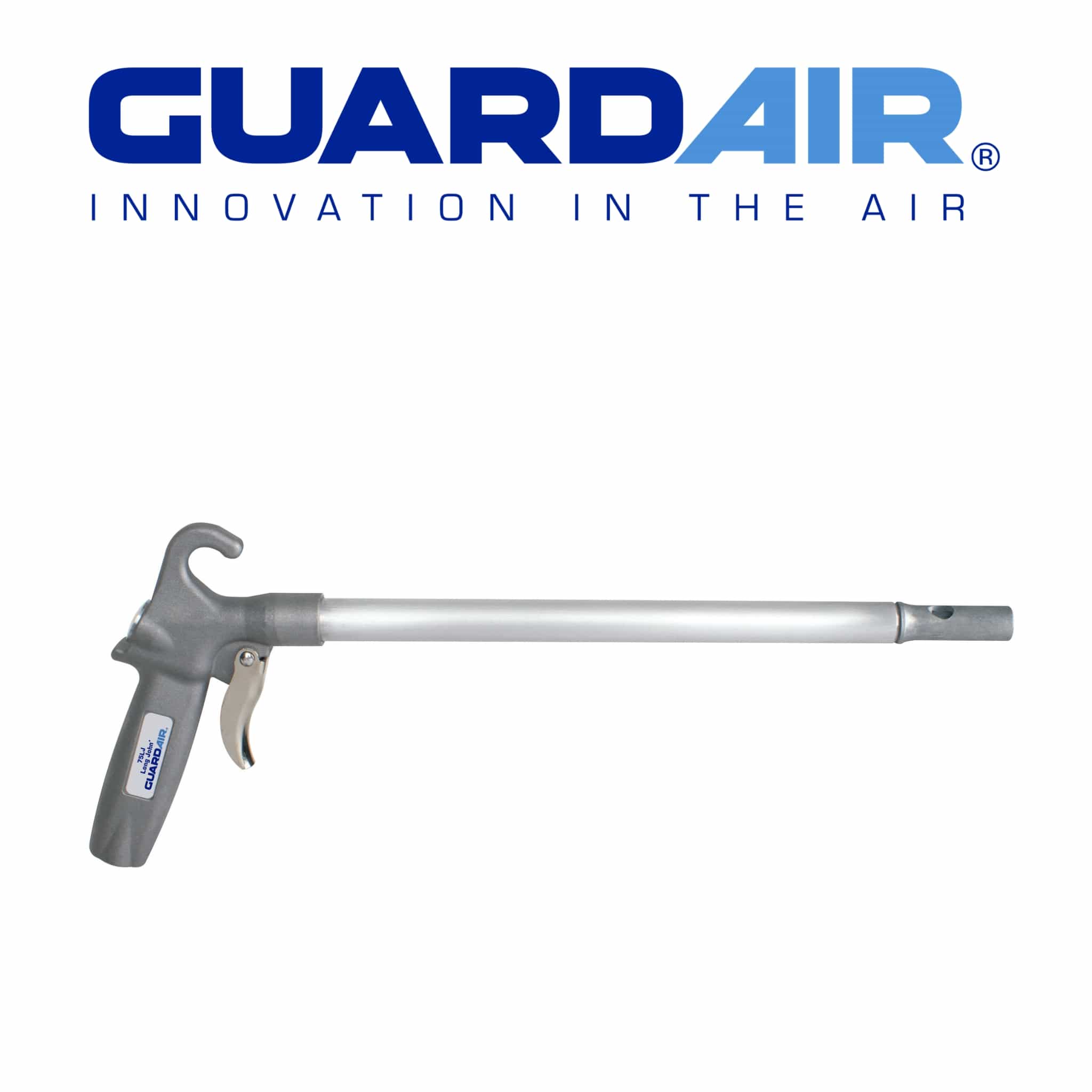 Guardair Innovation in the Air Logo + Long John Air Gun