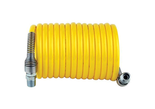 Nylon Coiled Air Hose Assembly - 1/4" ID x 12'