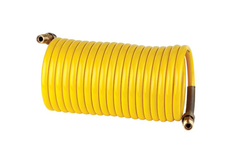 Nylon Coiled Air Hose Assembly - 3/8" ID x 25'