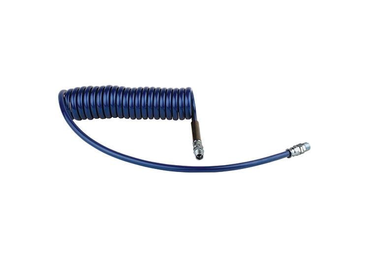 Polyurethane Coiled Air Hose Assembly - 1/4" ID x 12'