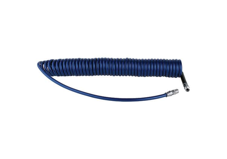 Polyurethane Coiled Air Hose Assembly - 1/4" ID x 25'