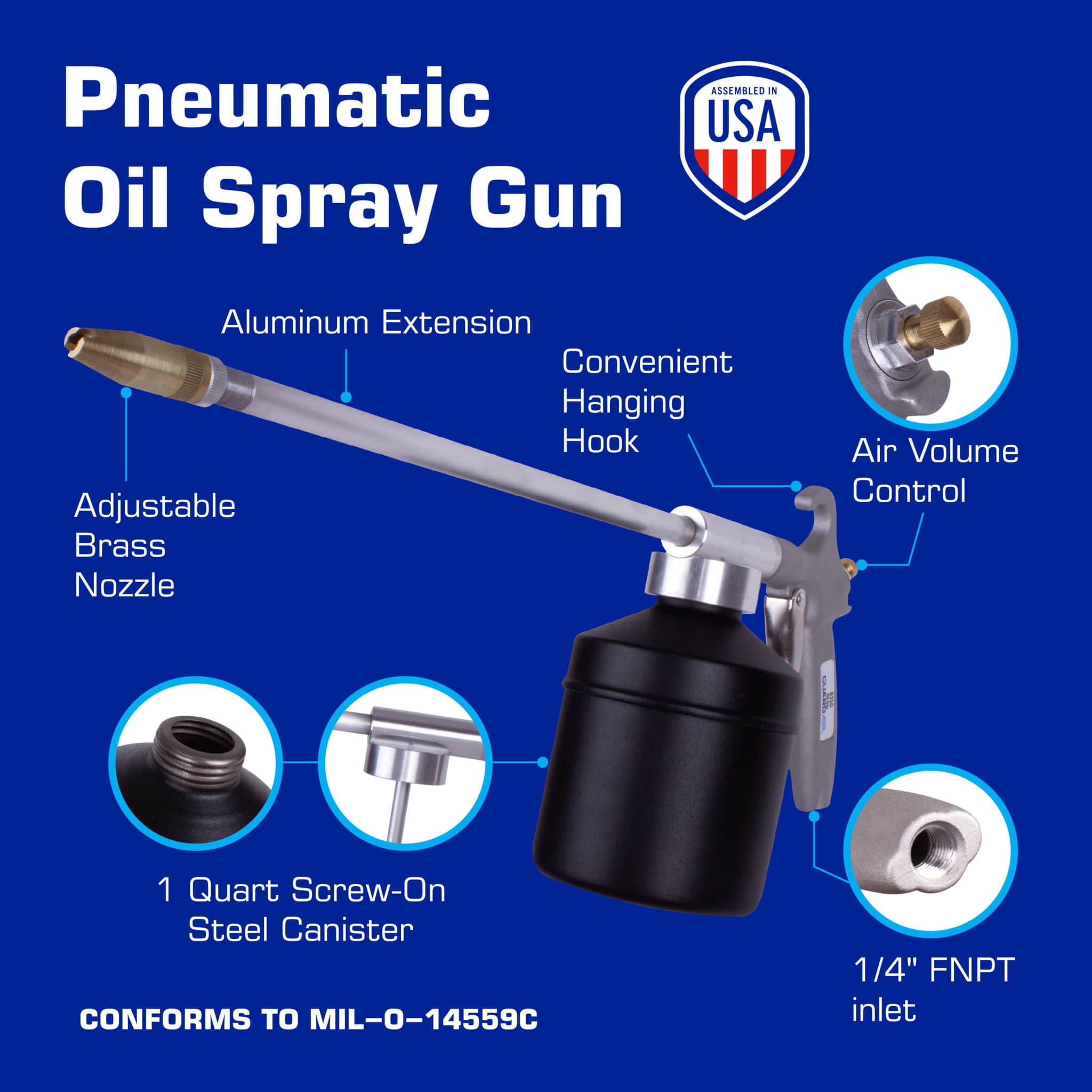 DINITROL CAN GUN 1 Aerosol Spray Gun Tool - For Use With All Standard Aerosols, Made In USA