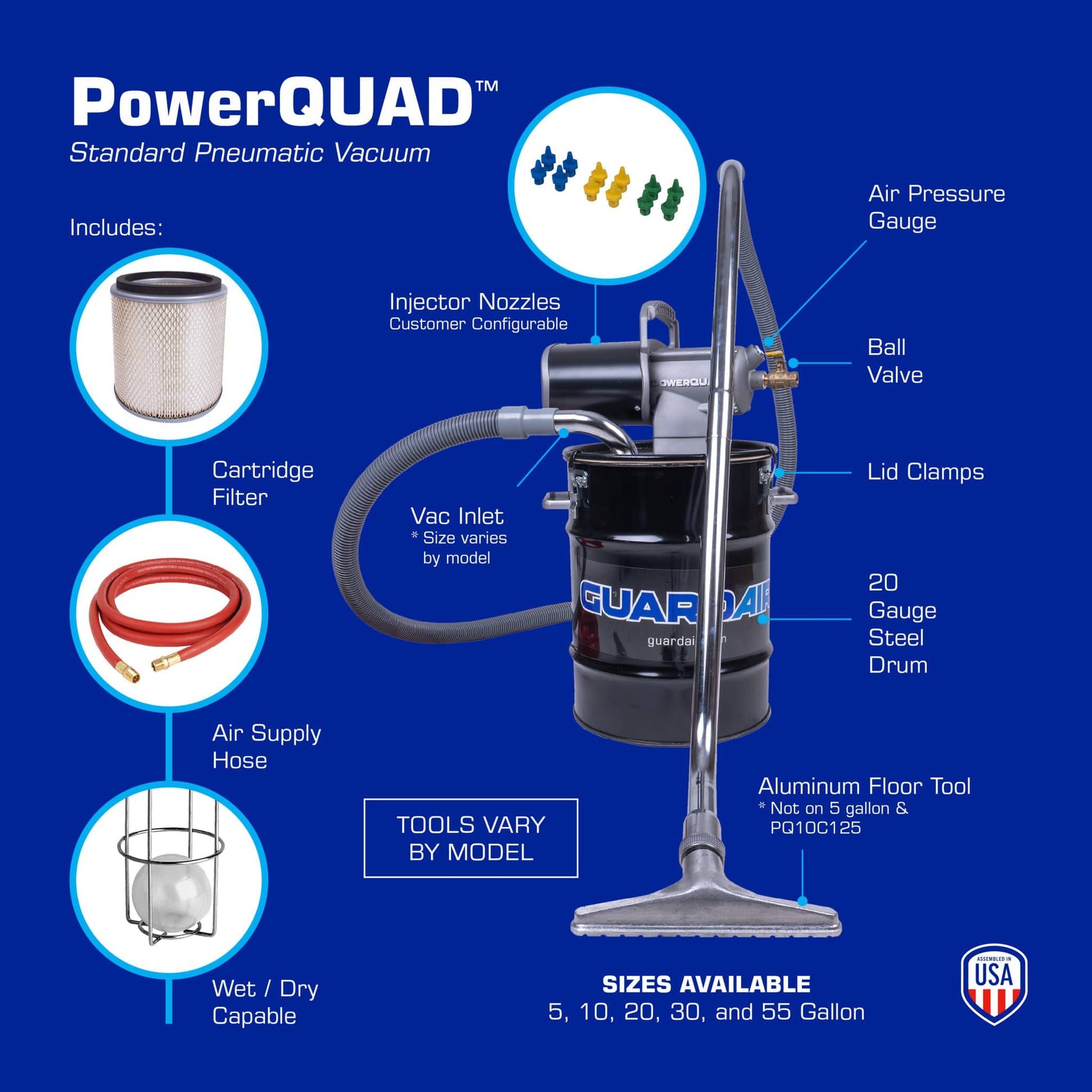PowerQUAD Standard Vacuum (10 Gallon) - Features & Specs