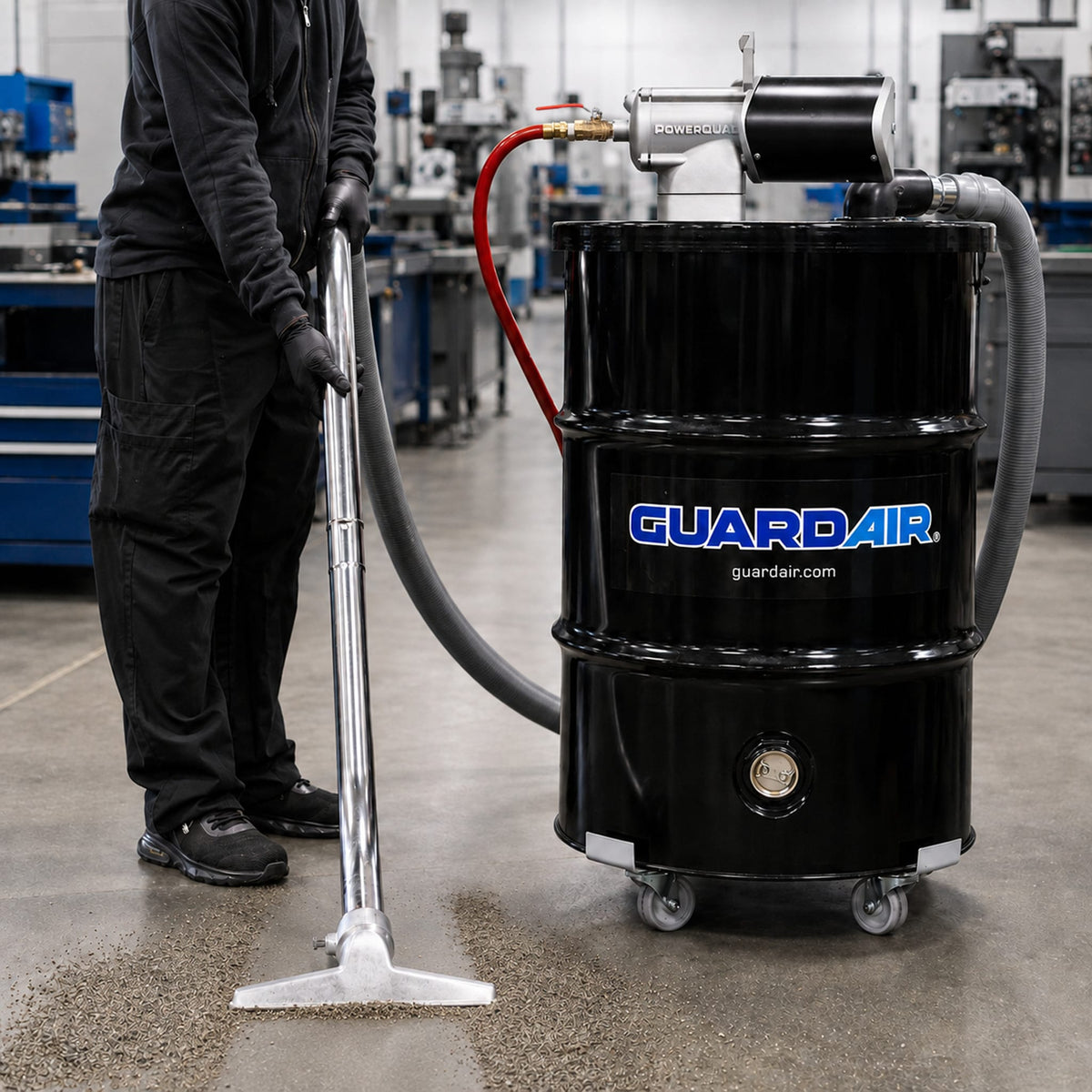 PowerQUAD Standard Vacuum - Industrial Cleanup Application
