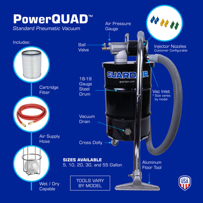 PowerQUAD Standard Vacuum (20/30/55 Gallon) - Features & Specs