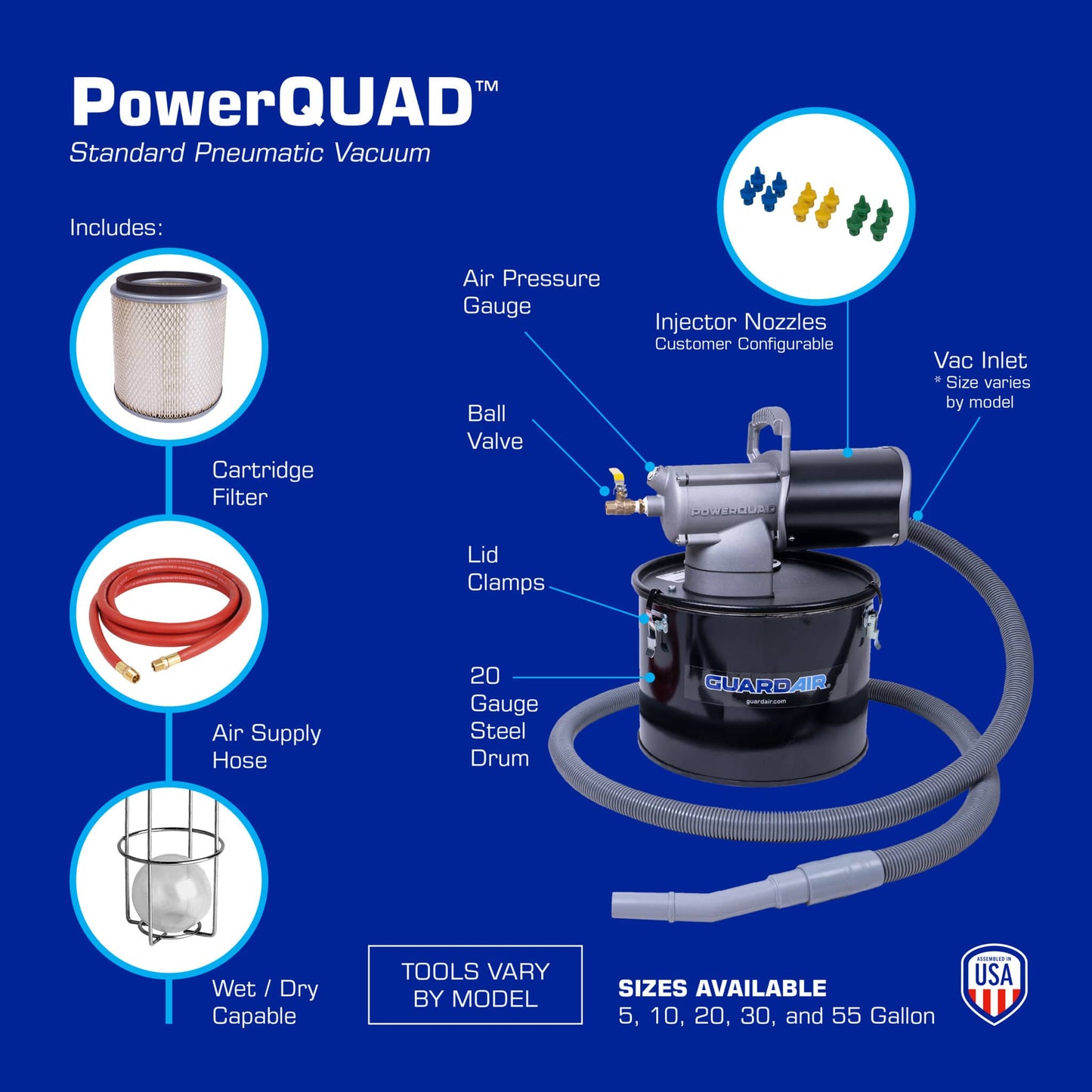PowerQUAD Standard Vacuum (5 Gallon) - Features & Specs