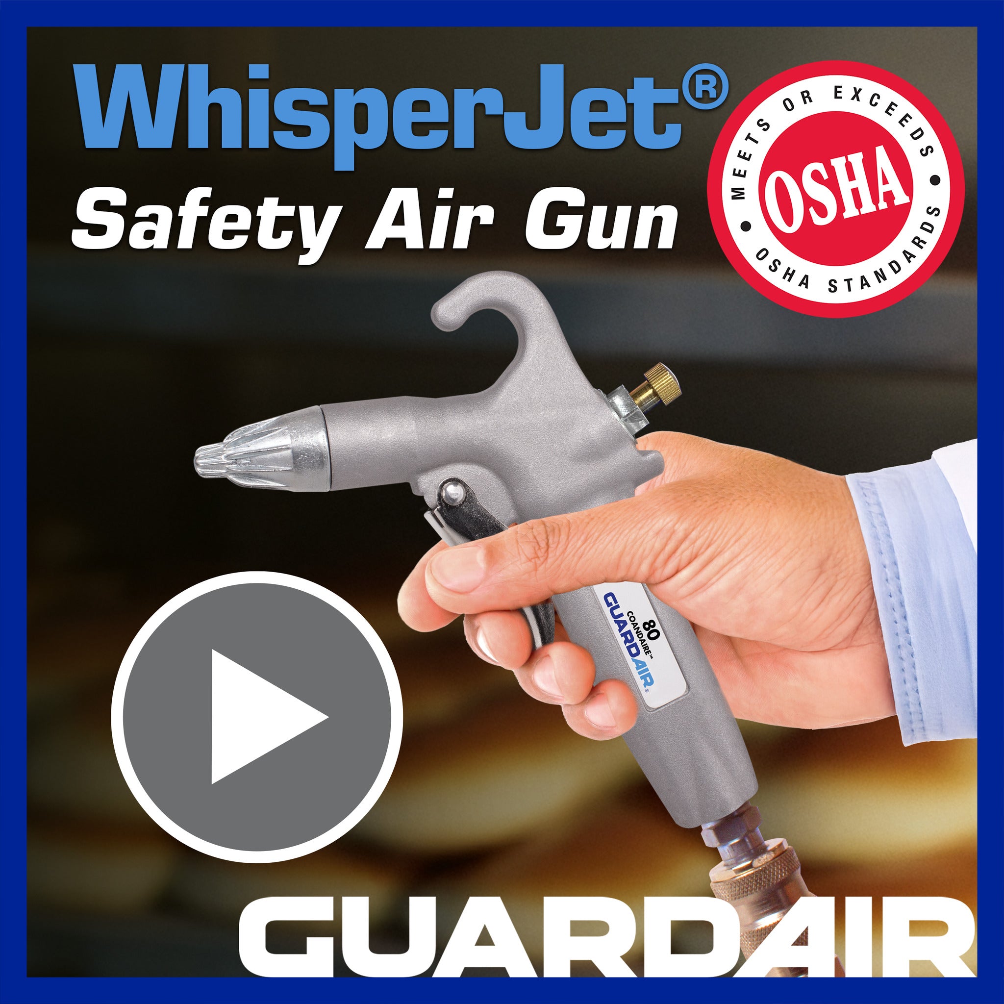 WhisperJet® 80 Safety Air Gun w/ Volume Control — Guardair Corporation