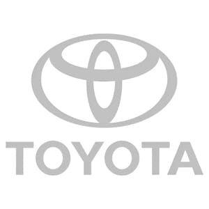 Gray Toyota logo on a white background